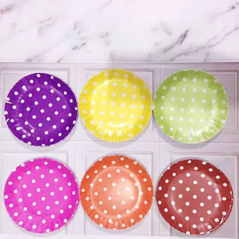 Piring kertas mas emas silver / piring kue ulang tahun