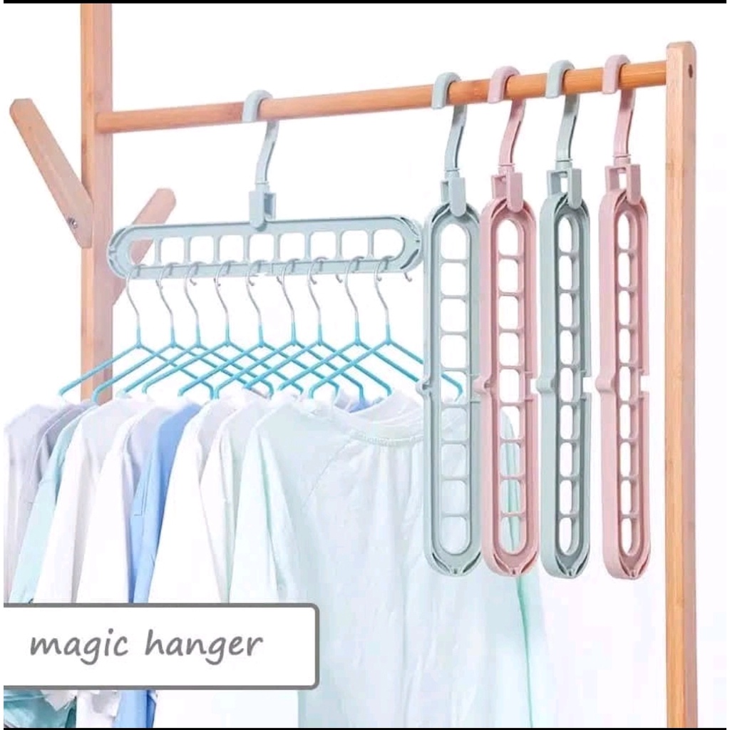 Gantungan Baju Magic Hanger Multi Fungsi 9 in 1 Serba Bisa Termurah