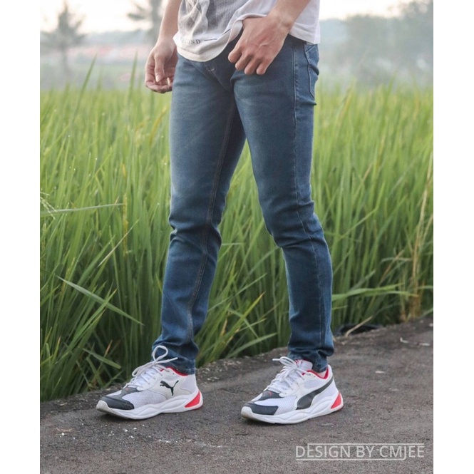 Celana Panjang Jeans Pria Celana Panjang Jeans Cmjee Simple Retro