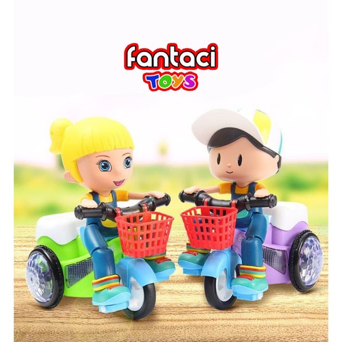 Mainan Anak Elektrik Sepeda Stunt Tricycle Music - COWO