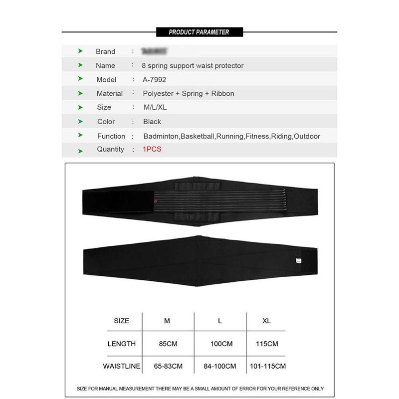 Pelindung Pinggang Lumbar Support Waist Back Pain Brace Belt A-7992