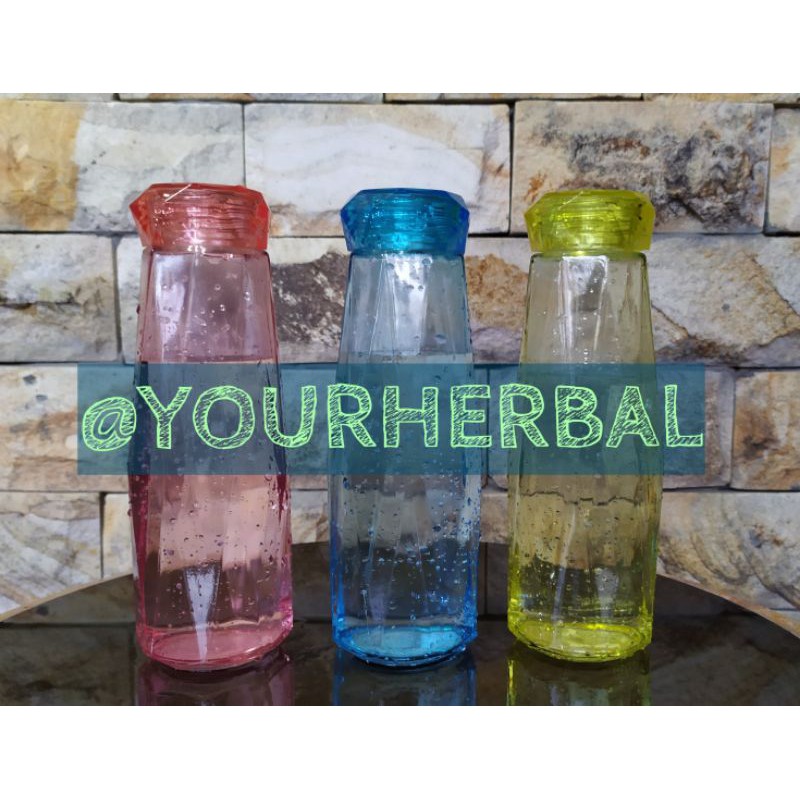 BOTOL KOREA 485ML KACA ESTETIK INFUS WATER TUMBLER MINUM RESEP JSR ZAIDUL KRISTAL TEH CANTIK MUG GEL