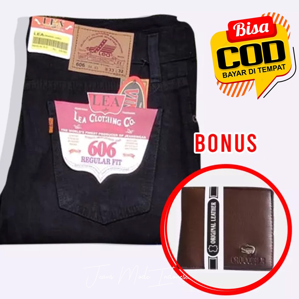 Jeans lea 606 original grade reguler jeans terbaru TANDART REGULER ORIGINAL DENIM BEST QUALITY 28 sampai 38 COD