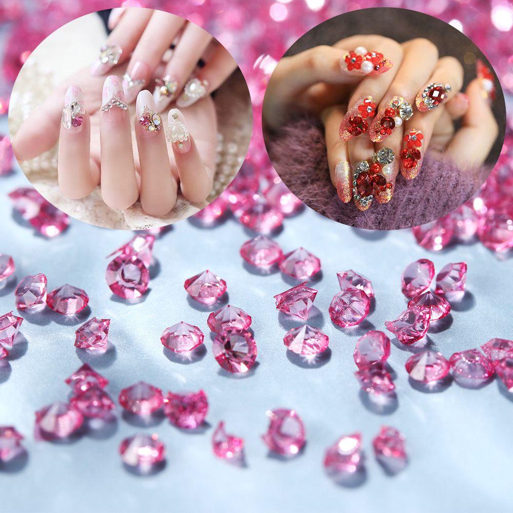 Nanas Kuku Rhinestones DIY Dekorasi Wanita Kecantikan 2mm Bentuk Berlian 3D Nail Art Manicure Decor