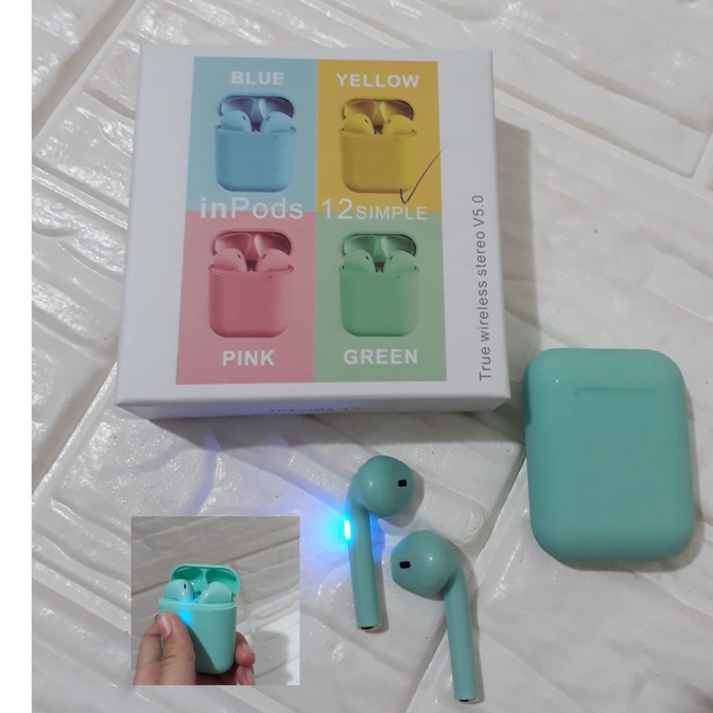 Headset Bluetooth i12macaroon i12
