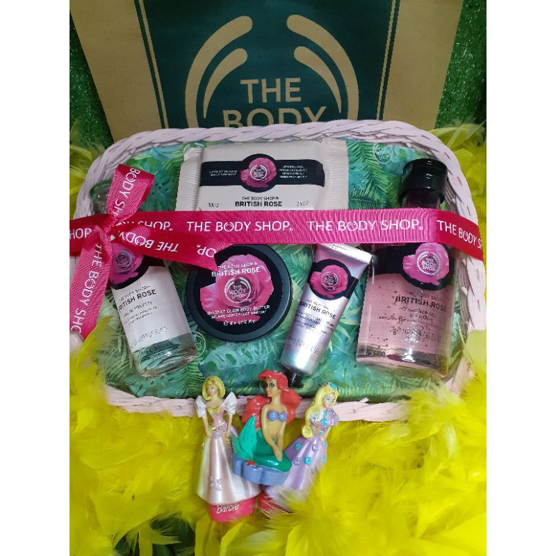 A3 British rose gift set the body shop / seserahan nikah the body shop british rose / Fuji green  te