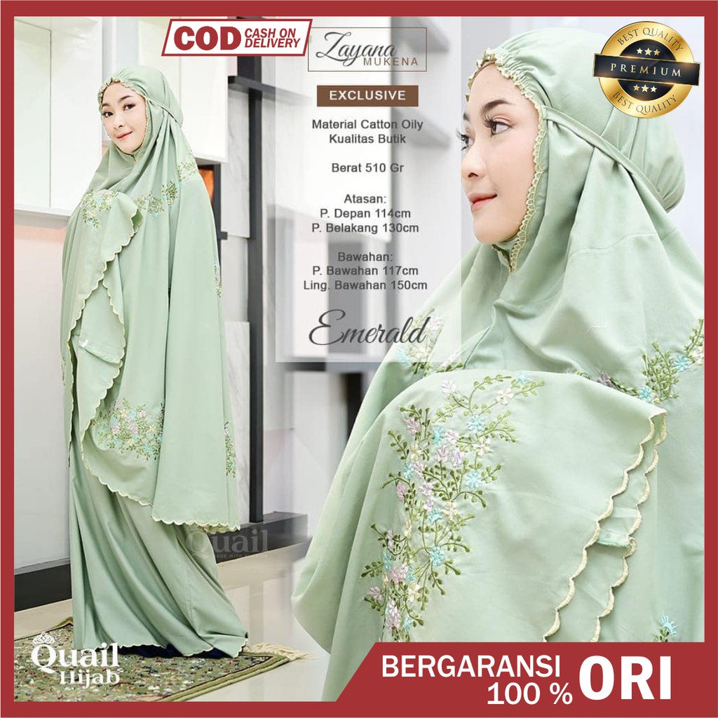 Mukenah dewasa Eksklusif terbaru ori quail hijab kualitas butik