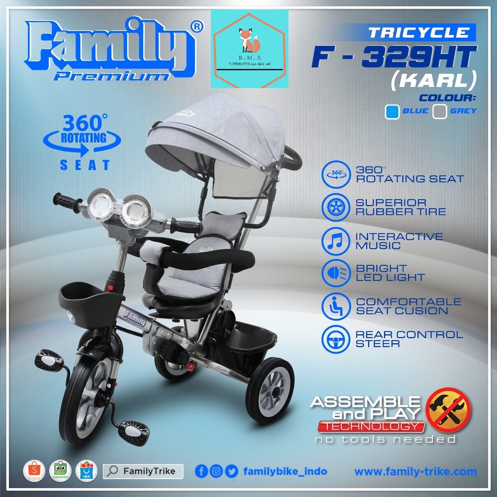 Sepeda Roda Tiga Family Premium F 329HT (Karl)