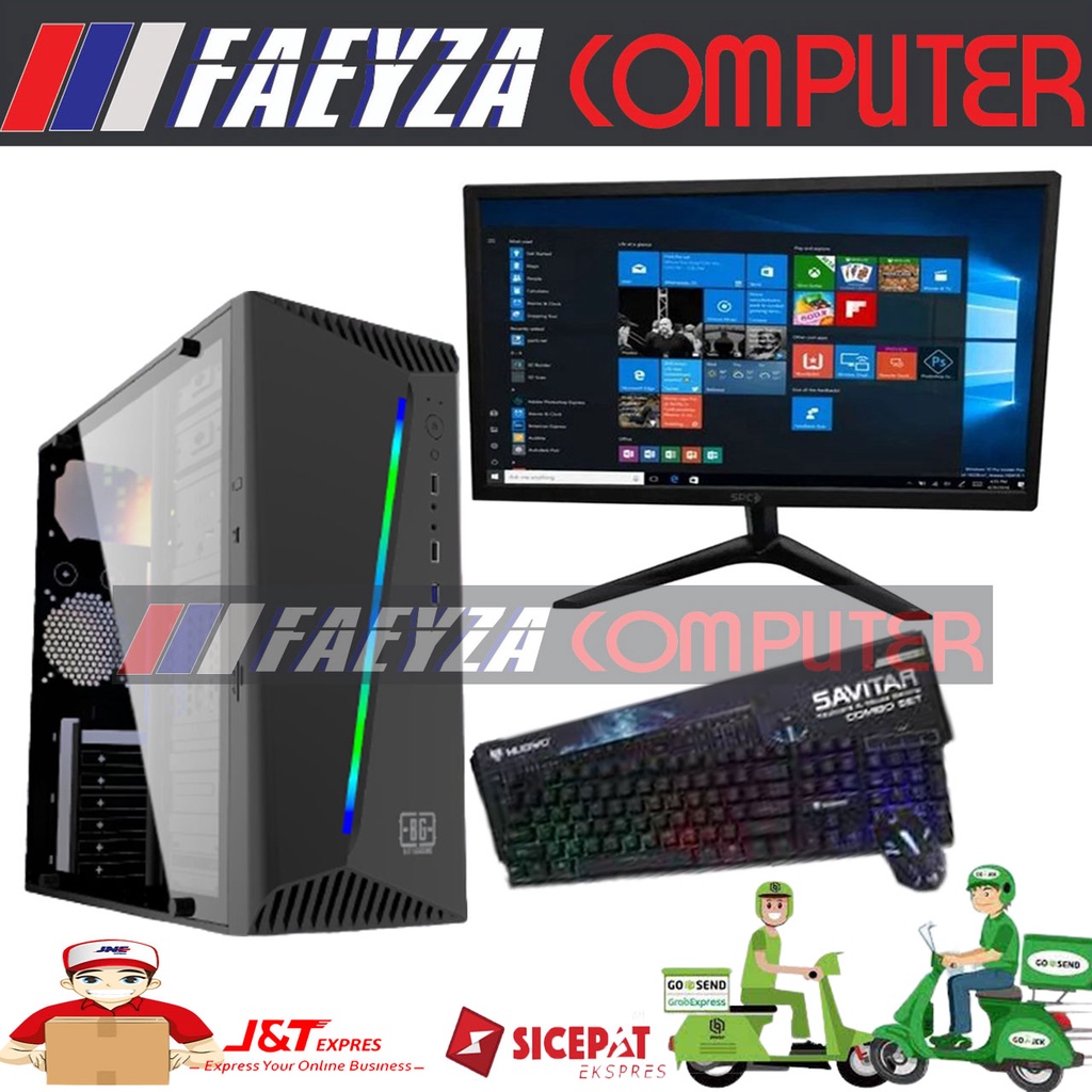 Desktop Game CPU Intel Core i5 Ram 8GB VGA GT 1030 2gb - Monitor LED 19inc Full Set