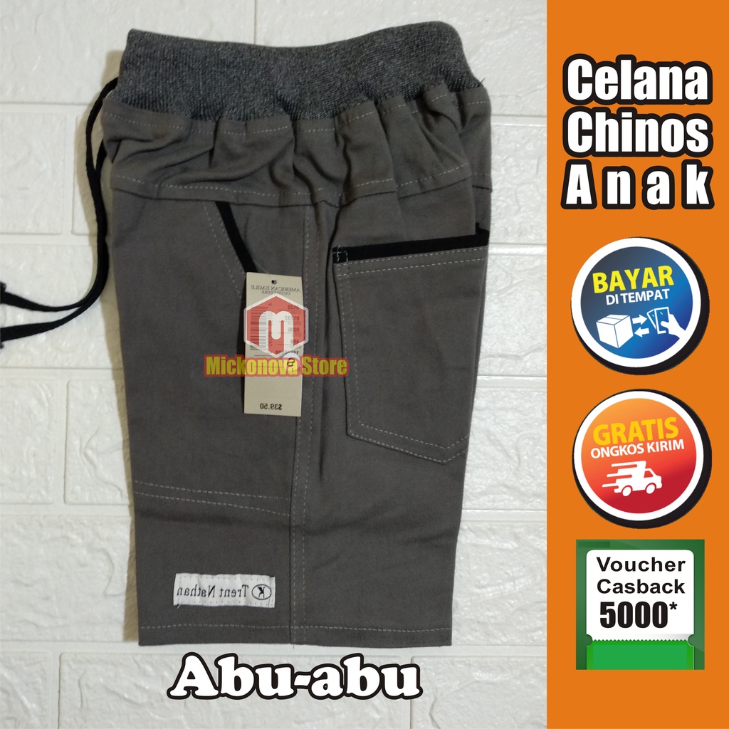 celana chino pendek anak laki laki cowok cowo bahan melar stretch usia 2-11 tahun