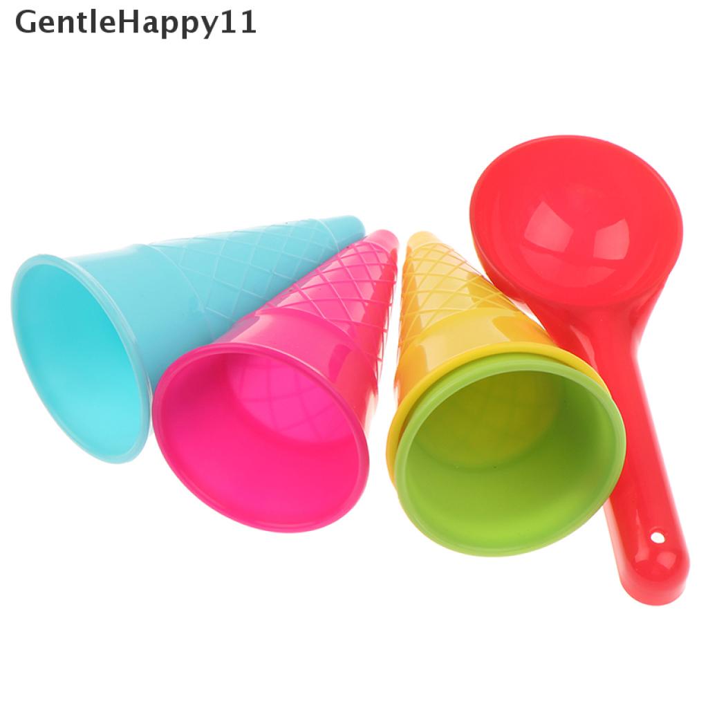 Gentlehappy 5pcs/lot Set Sendok Kerucut Es Krim Lucu Mainan Pantai Pasir Anak Anak