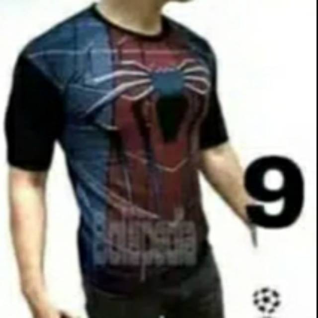 Baju spiderman pria 3D