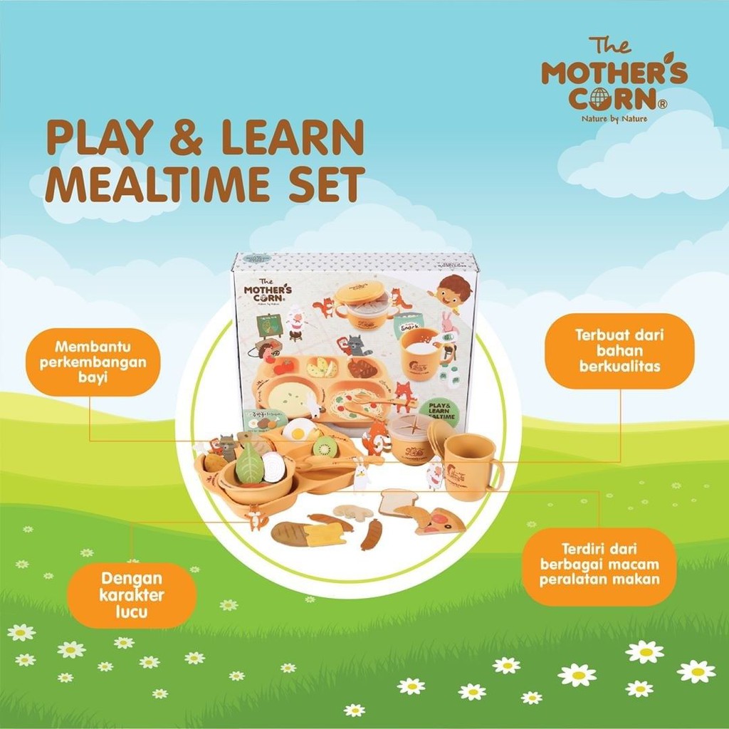 MOTHER'S CORN PLAY &amp; LEARN MEALTIME SET / PERLENGKAPAN MAKAN