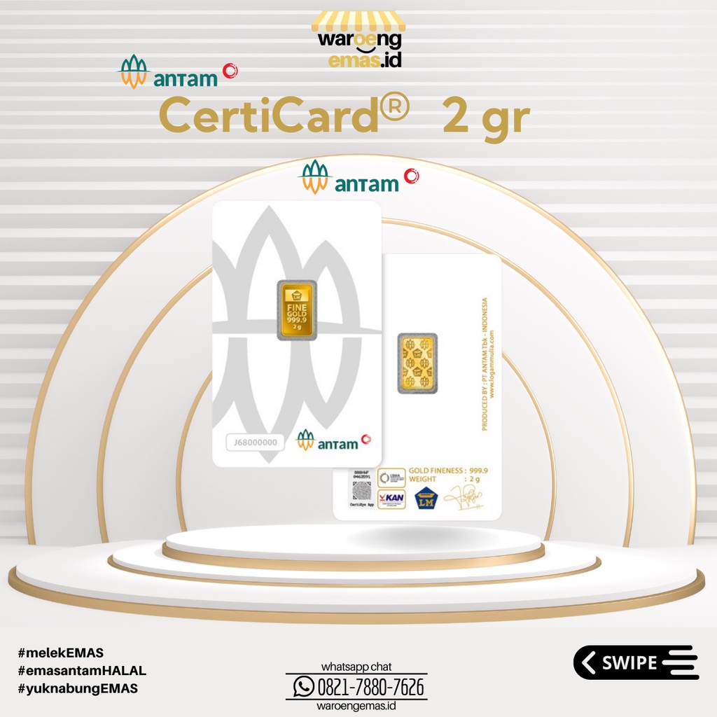Logam Mulia Emas Antam 2 gram Press terbaru Certieye 2022