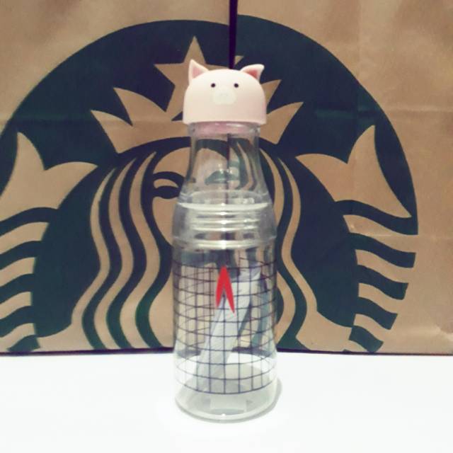 Starbucks Tumbler Acrylic Suny Grande - Silicone Pig Lid