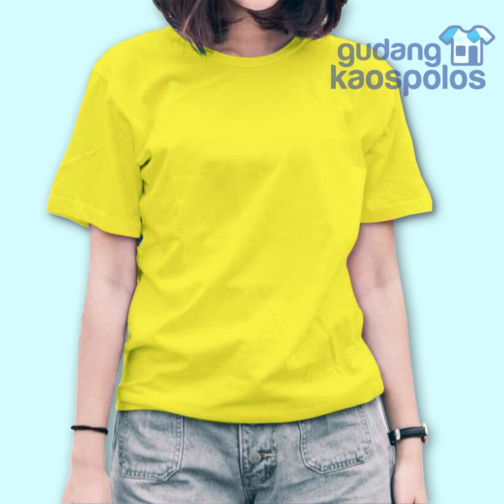 KAOS POLOS CEWEK KUNING