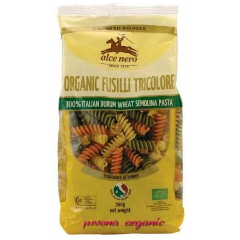 

ALCE NERO ORGANIC FUSILLI TRICOLORE 500GR
