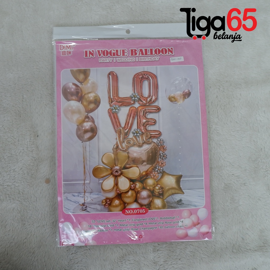 365 BALON ULTAH 1500-20 #41106 Set Balon Helium Balon Huruf Dan Bentuk