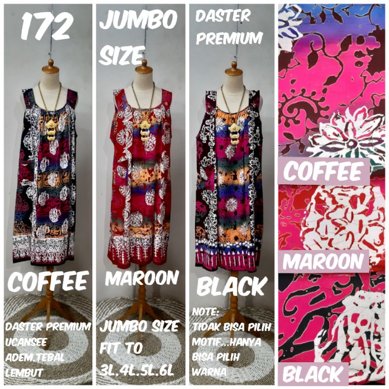 Daster ucansee-kensi batik premium (adem.tebal.halus)SUPER JUMBO size fit to 2L.3L.4L.5L.6L