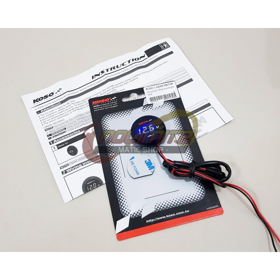 Voltmeter Digital Koso I-Gear Bulat NMAX XMAX Aerox 155 Vario PCX