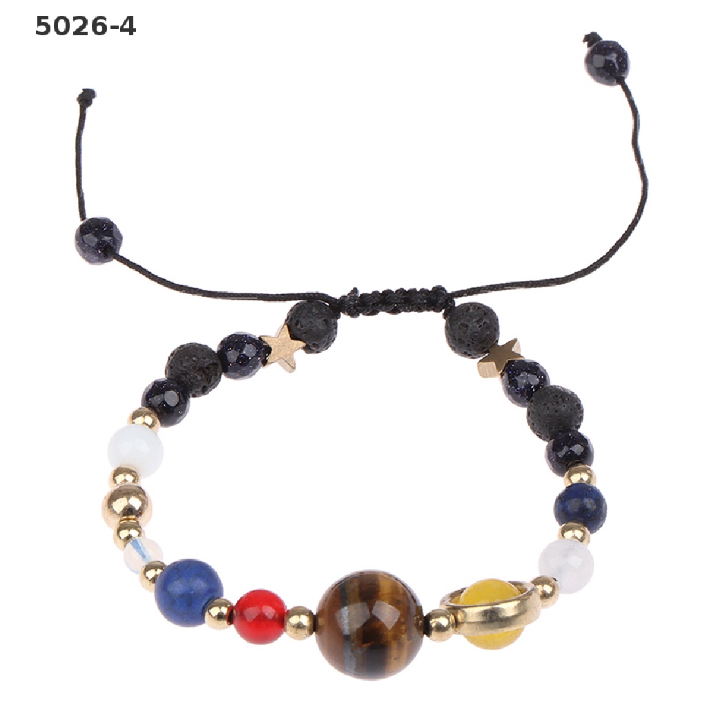 5026-4 Universe Solar System Eight Planet Stone Beads Bracelet Chain Jewelry Gifts 5026-4