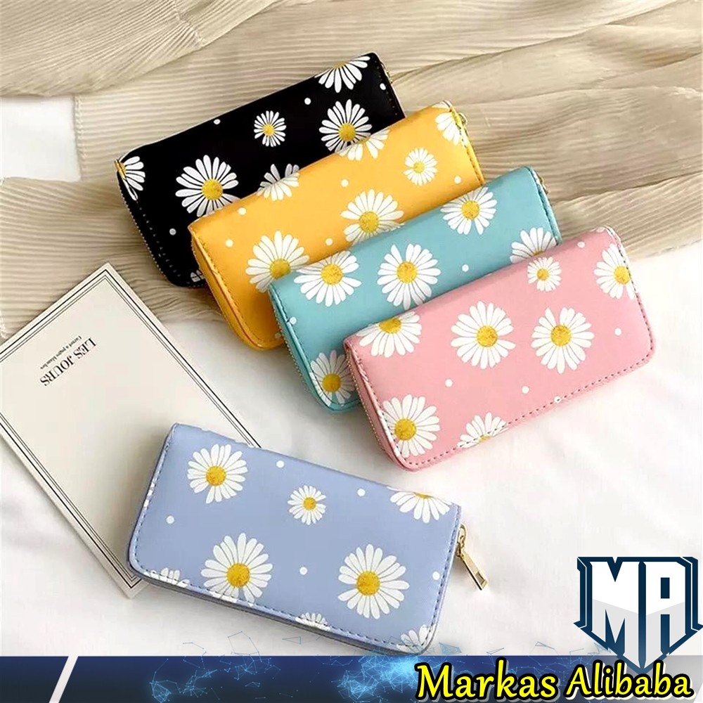 DOMPET WANITA PANJANG MOTIF BUNGA DAISY / DOMPET PANJANG WANITA