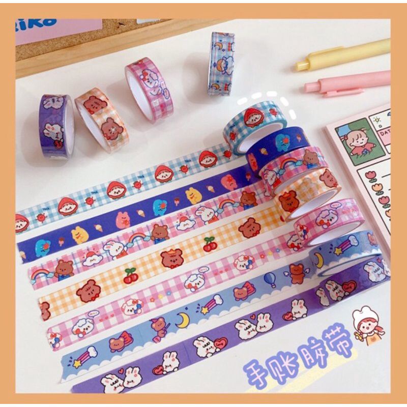 

1Pcs Washi tape motif lucu untuk journaling/Washitape/isolasi motif lucu untuk dekorasi