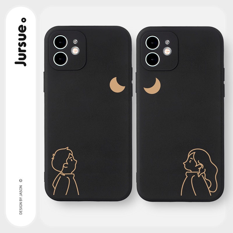 JURSUE Premium Silicone Soft Case Couple Cute Aesthetic Shockproof