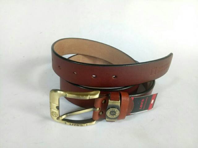 Sabuk kulit sapi asli pria ikat pinggang men belt 100% kulit asli panjang 120cm sabuk engkel