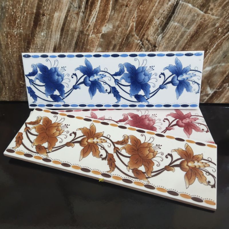 List Lis Keramik Dinding Uk.8x25cm Motif Ayudya / Ayudia Series