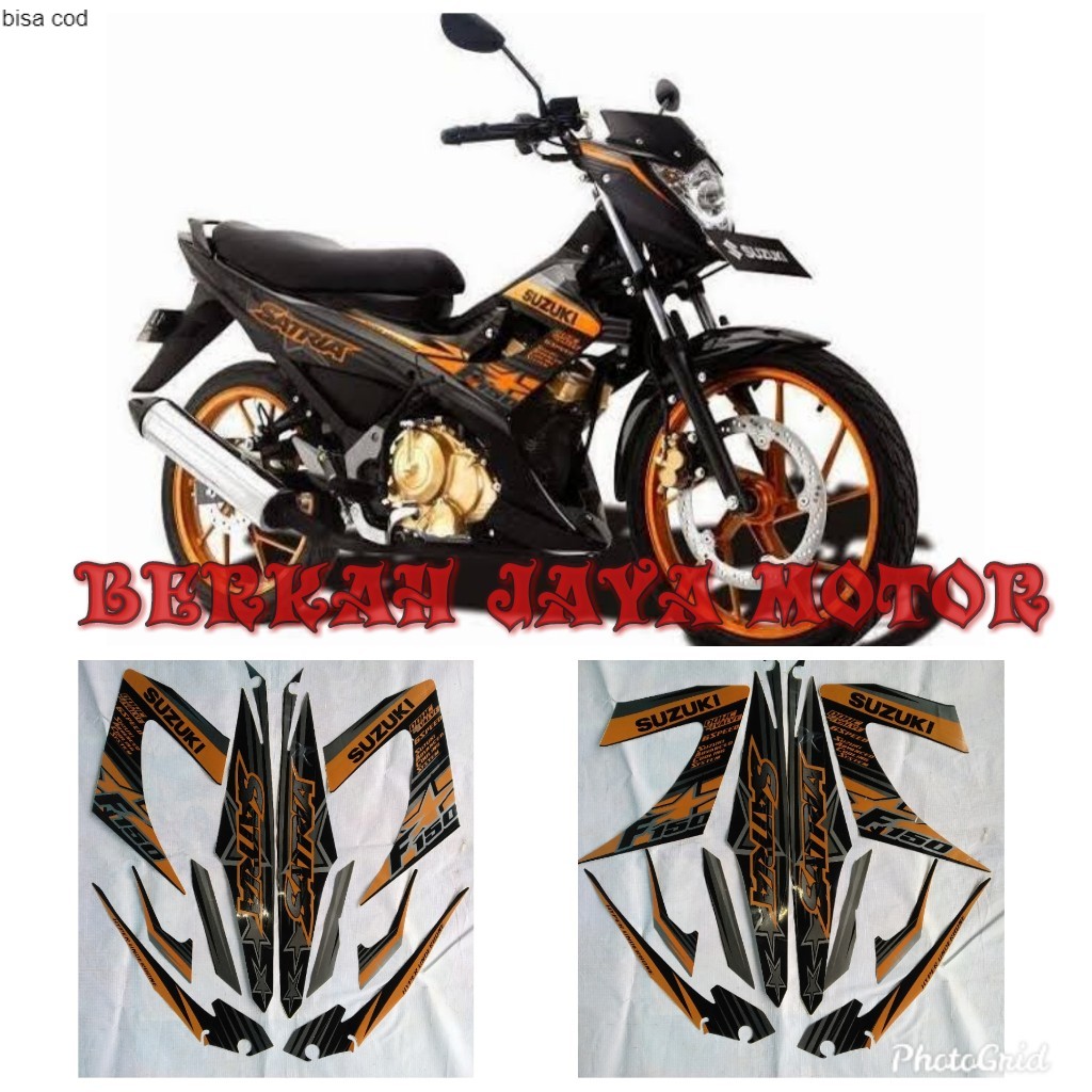 TERMURAH STRIPING SATRIA FU 2014 FULL BODY HITAM CORAK GOLD SATRIA FU FACELIFT
