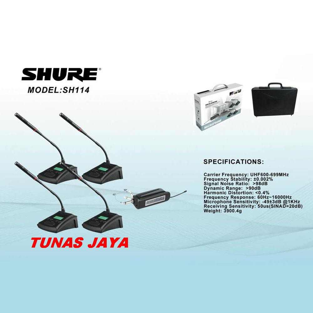 Mic Meja Wireless SHURE SH 114 Microphone -  Multi Channel