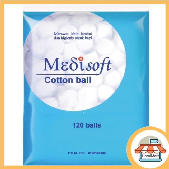 homimart I MEDISOFT Cotton Balls / Bola Kapas isi 120 ball