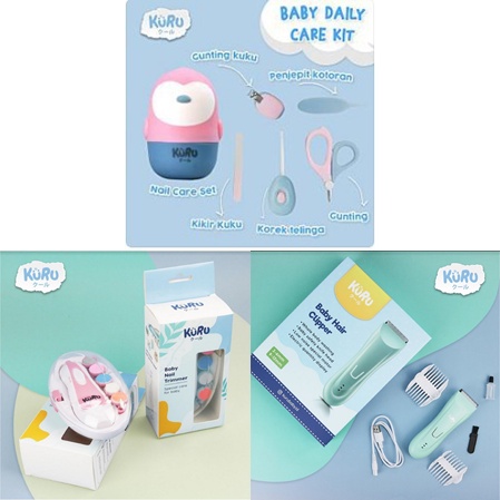 KURU Perawatan Kuku Cukur Rambut Bayi Baby Daily Care Kit l KURU Electric Hair Clipper l KURU Baby Nail Trimmer Electric Alat Potong Rambut Bayi