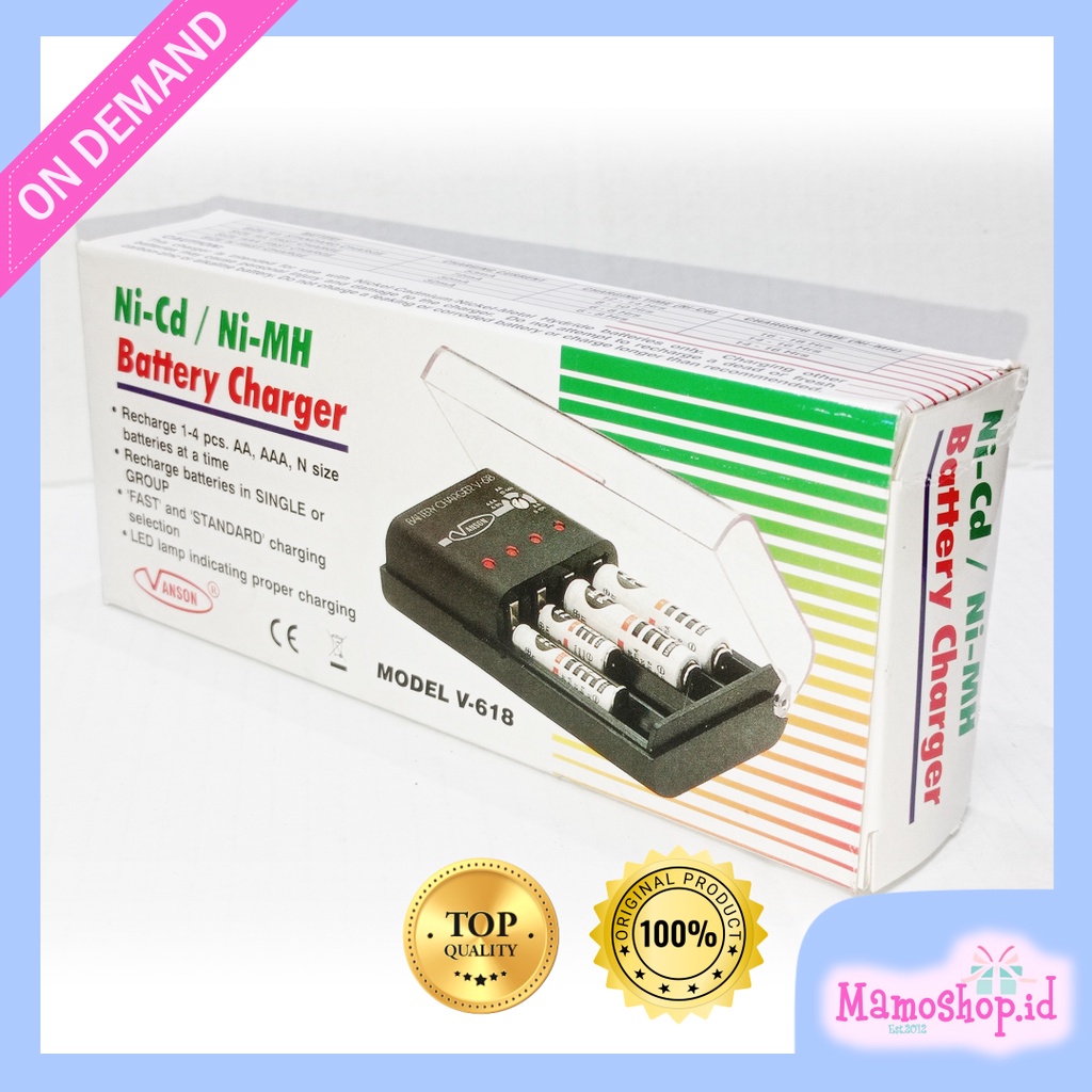 Vanson Charger baterai Vanson V-618 AA / AAA