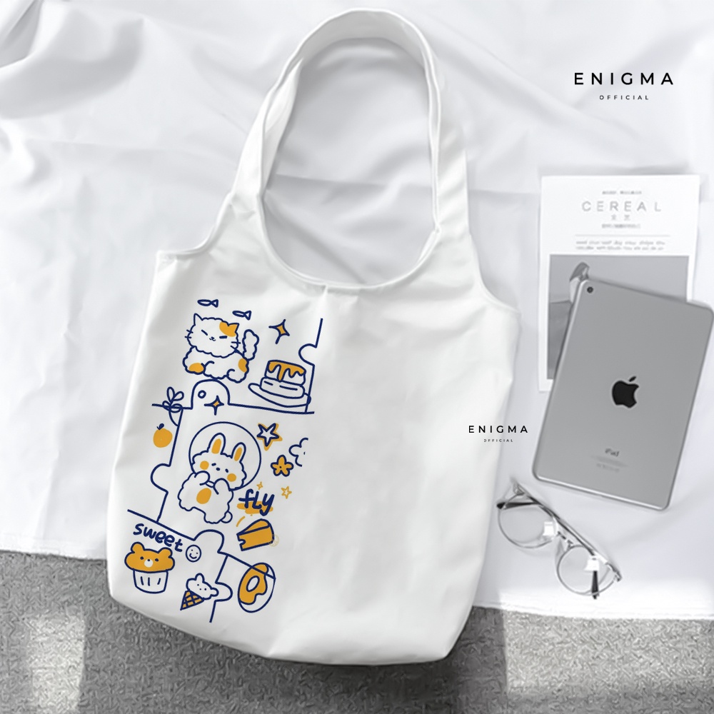 TERBARU TOTEBAG KANVAS PREMIUM ENIGMA TAS WANITA TOTE BAG WANITA TOTEBAG AESTHETIC