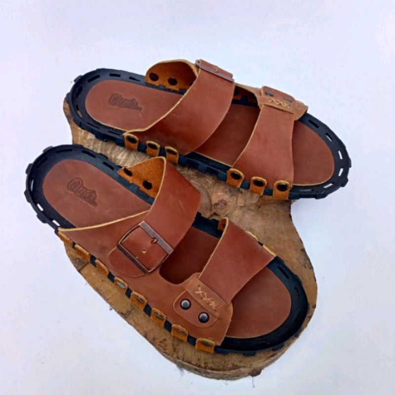 Sandal pria kulit asli 100% Sandal casual pria kulit asli