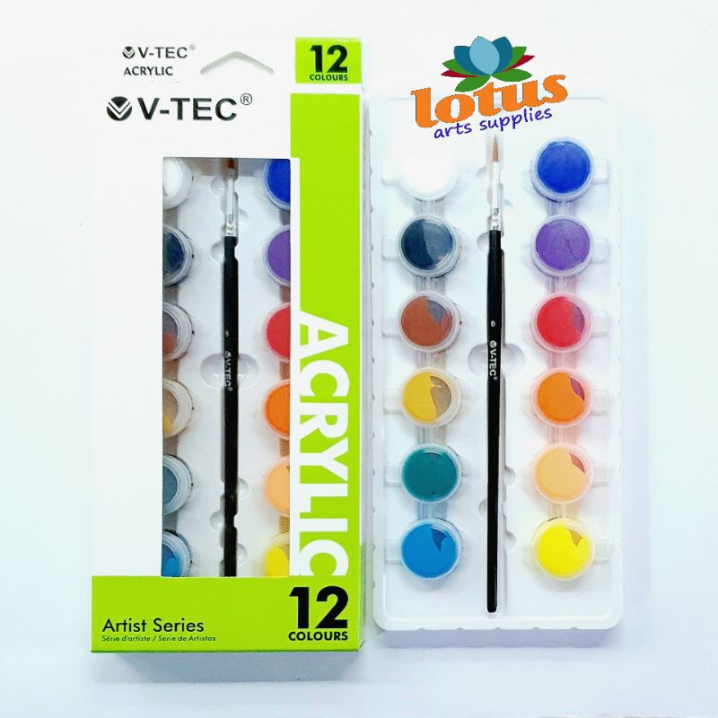 

mh V-TEC Acrylic Colour Mini Set 12 warna x 5ml