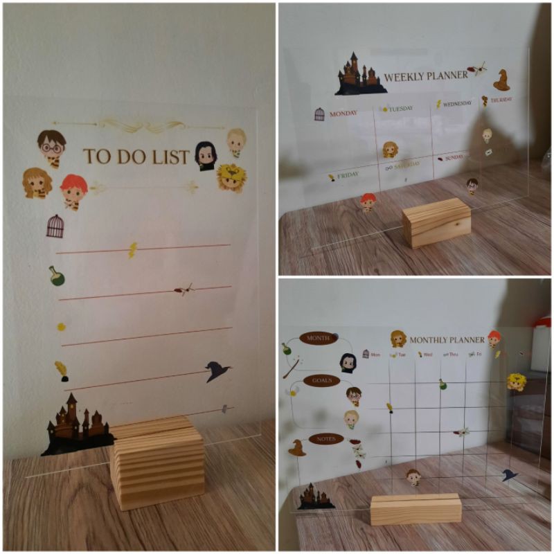

akrilik monthly weekly planner hogwarts jujutsu kaisen haikyuu attack on titan percy jackson