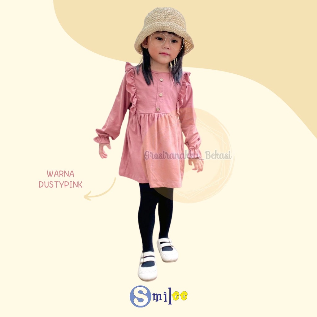 Tunik Anak Kaos Smilee Hamida Mix Warna Size 1-5 Th