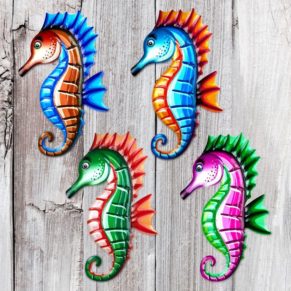 Populer Logam Kuda Laut Ornamen Halaman Artwork Patung Dekorasi Rumah Indoor Outdoor Taman Craft