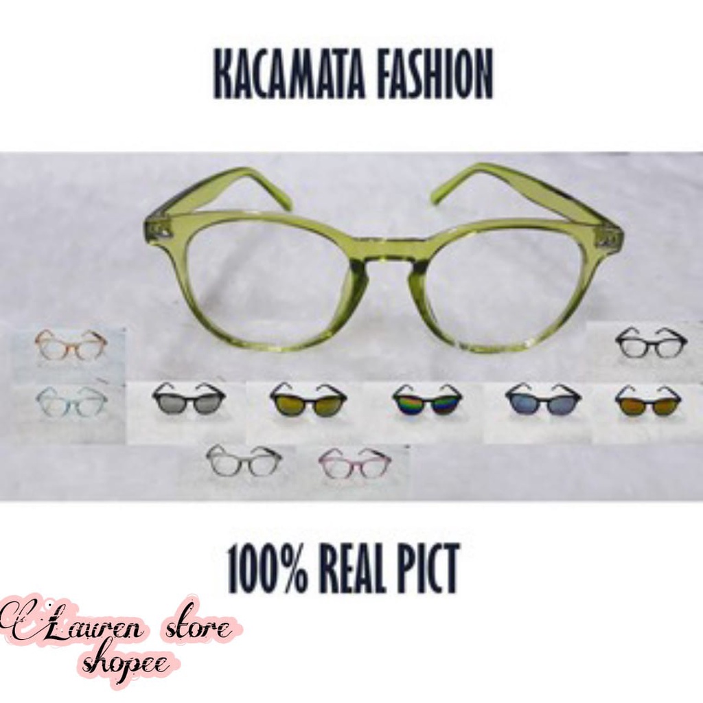 Kacamata lensa transparant - Kacamata Gaya Kasual Unisex Pria Wanita Oval Bundar Lens Bening /kacama