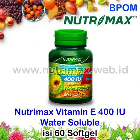 Nutrimax Vitamin E 400 IU Water Soluble isi 60 Antioksidan Kulit 400IU Lc