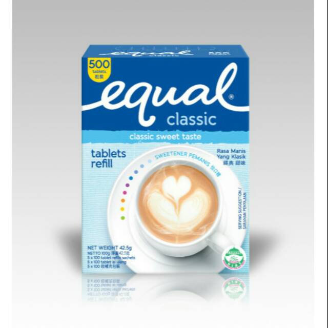 Equal Classic Tablet Refill 500pcs Pemanis Buatan Yang Sehat 42.5gr