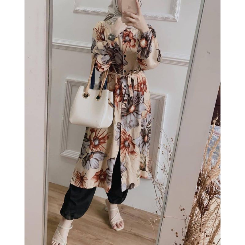 SET LONG TUNIK ||SETELN WANITA  PREMIUM || ONESET BUNGA