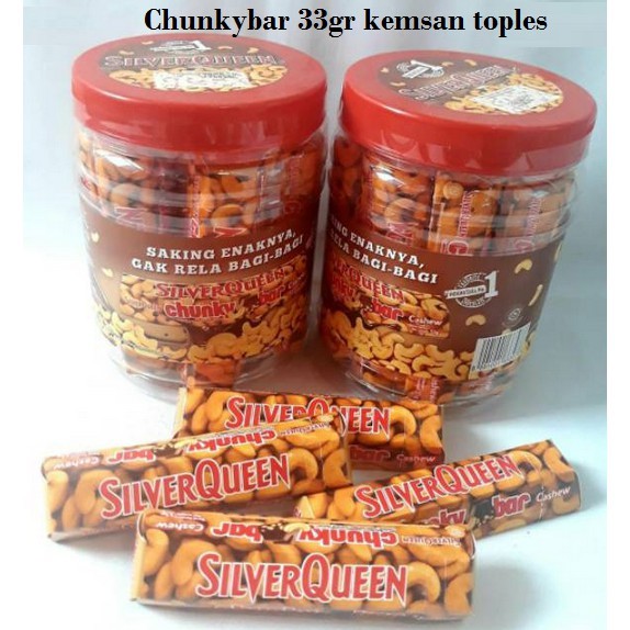 

Coklat Silverqueen Chunkybar 33gr Kemasan Toples isi 12pcs