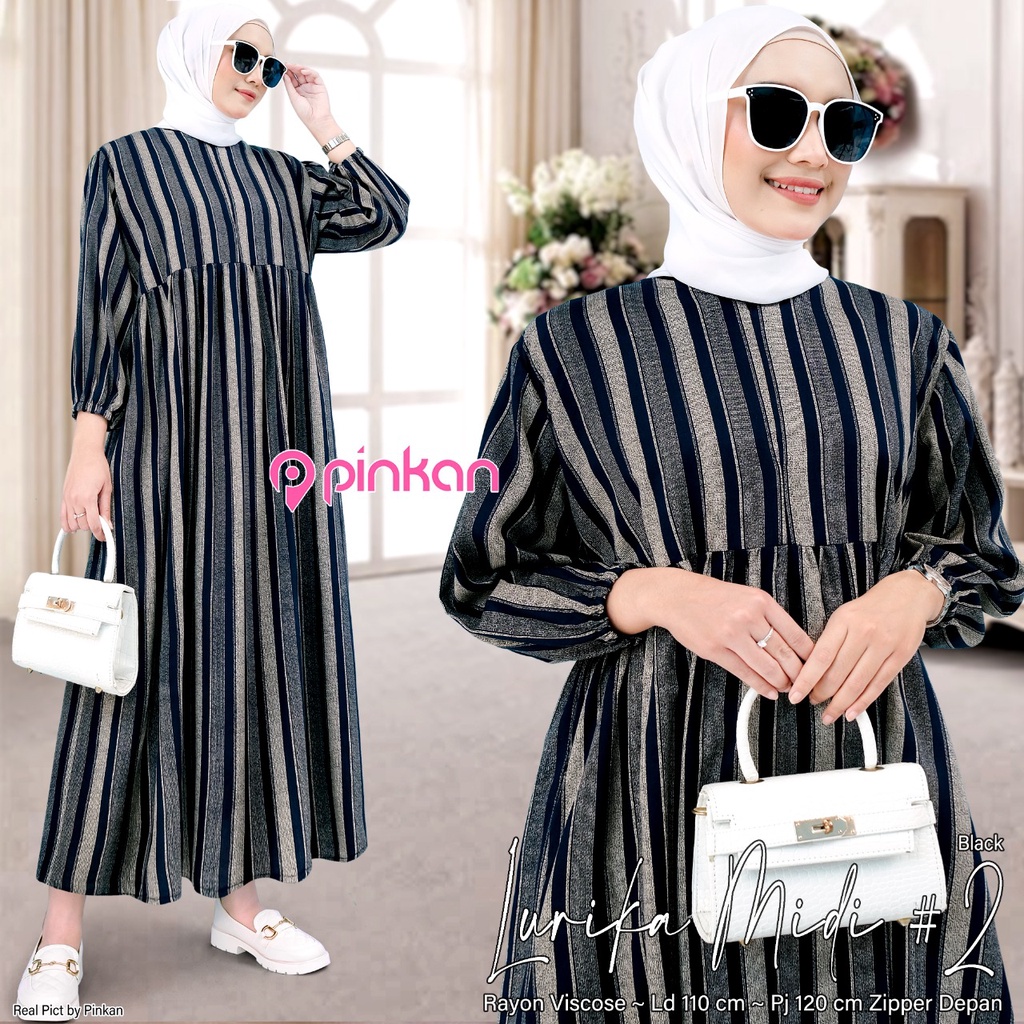 LURIKA MIDI DRESS / MIDI DRESS KEKINIAN / MIDI DRESS MOTIF CANTIK/ MIDIDRESS BUSUI / MIDIDRESS TERMU