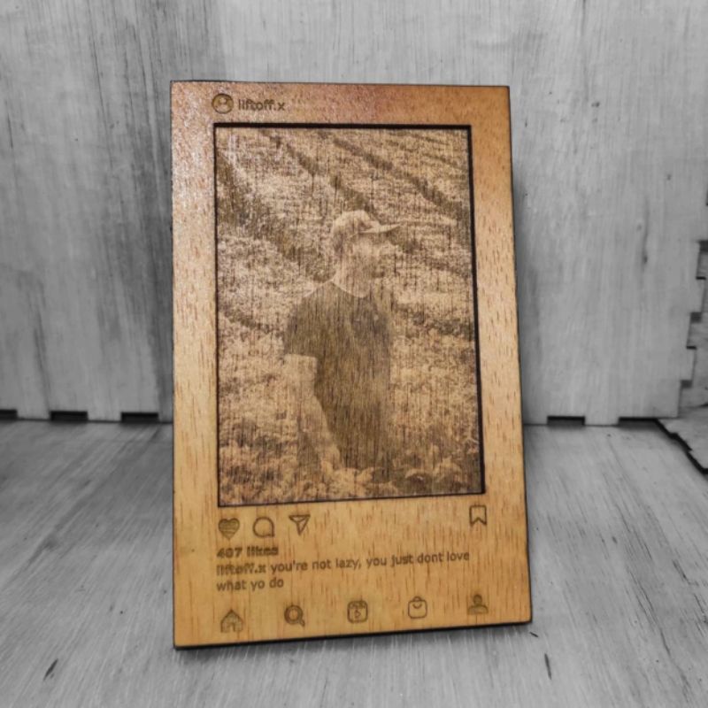 Foto Kayu Laser Engrave Frame Photo Instagram