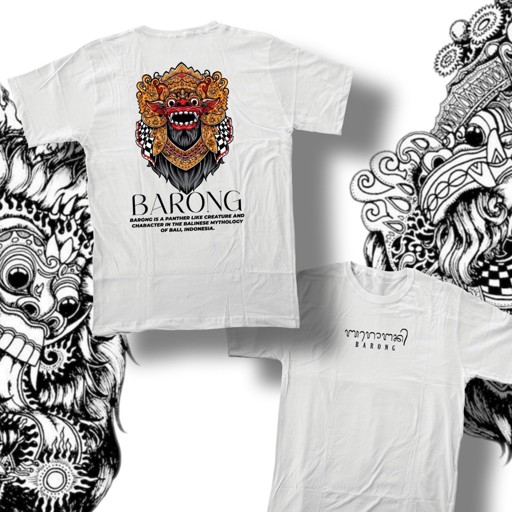 KAOS DISTRO motif BARONG BALI EDISI KEMERKEDAAN HUT R1 Ke 77 BAHAN CUTTON COMBED 30S / KAOS BAJU PRIA WANITA BISA COD