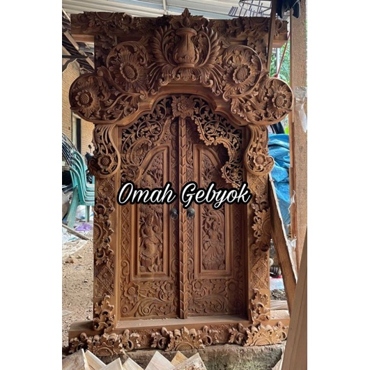 Jendela bali ramayana Full ukir kayu jati
